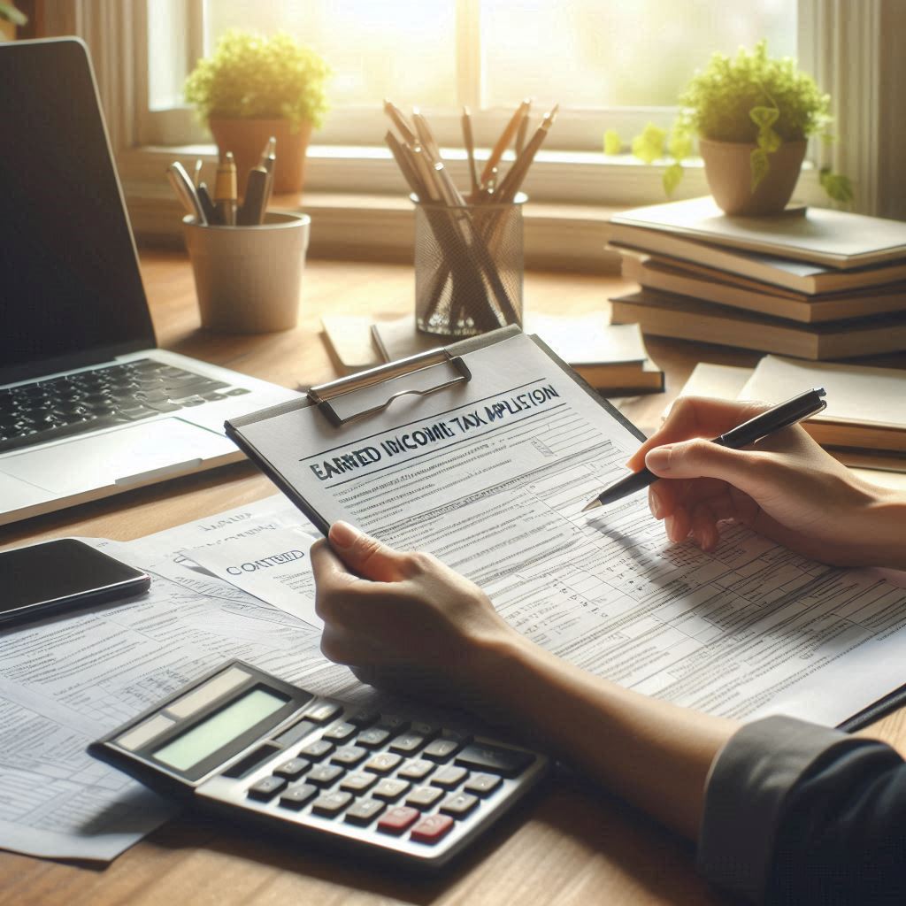 근로장려금 신청 서류 작성 장면 ai 생성 이미지