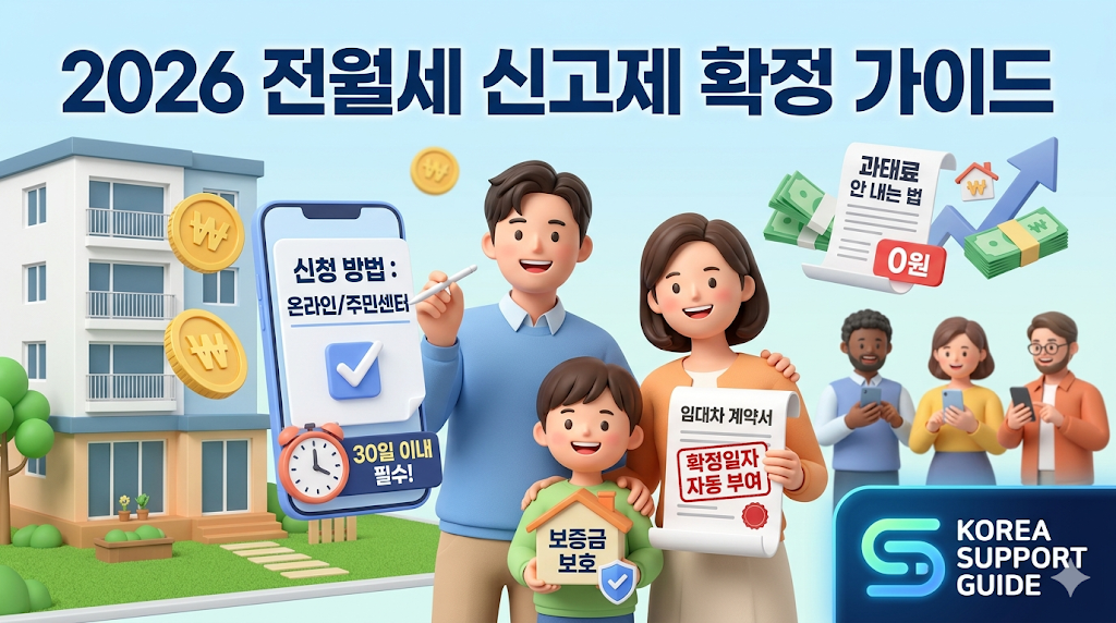 2026 전월세 신고제 확정 가이드: 신청방법 대상 및 과태료 안 내는 법 (KOREA SUPPORT GUIDE)