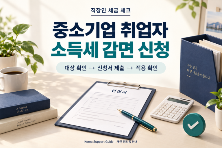중소기업 취업자 소득세 감면 신청: 대상 확인, 신청서 제출, 적용 확인 순서
