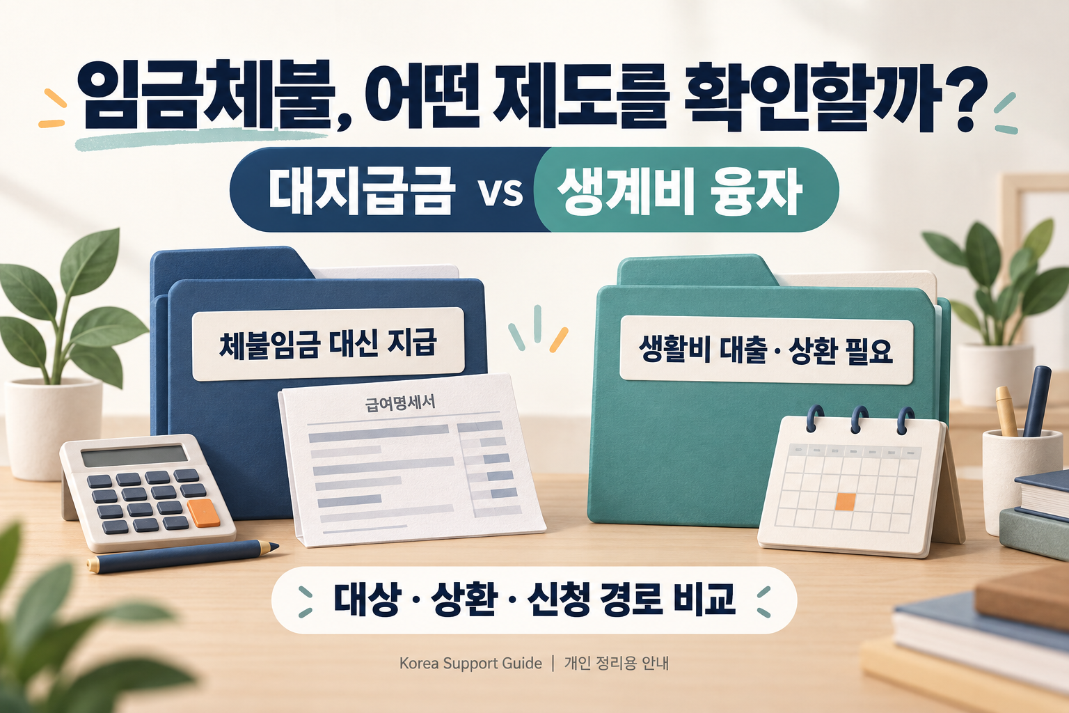 대지급금 생계비 융자 차이: 체불임금 대신 지급과 상환이 필요한 생활비 대출 비교