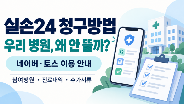실손24 청구방법과 병원 조회 시 확인할 참여병원·진료내역·추가서류 안내