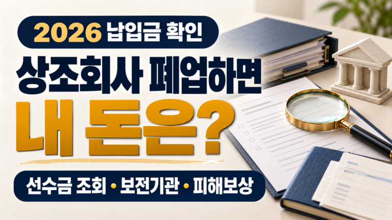 상조회사 폐업 시 납입금 보호를 위한 선수금 조회·보전기관·피해보상 확인 안내