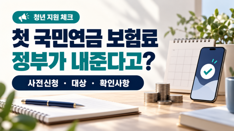 청년 생애 첫 연금보험료 지원 사전신청 대상과 확인사항 안내